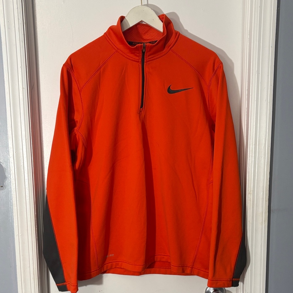 Nike Orange Quarter-Zip Athletic Top with Black Accents NWT Men’s sz. M